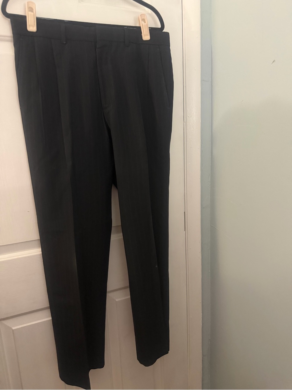 Barrington Men’s Charcoal Pinstripe Wool Blend Dress Pants 34x30